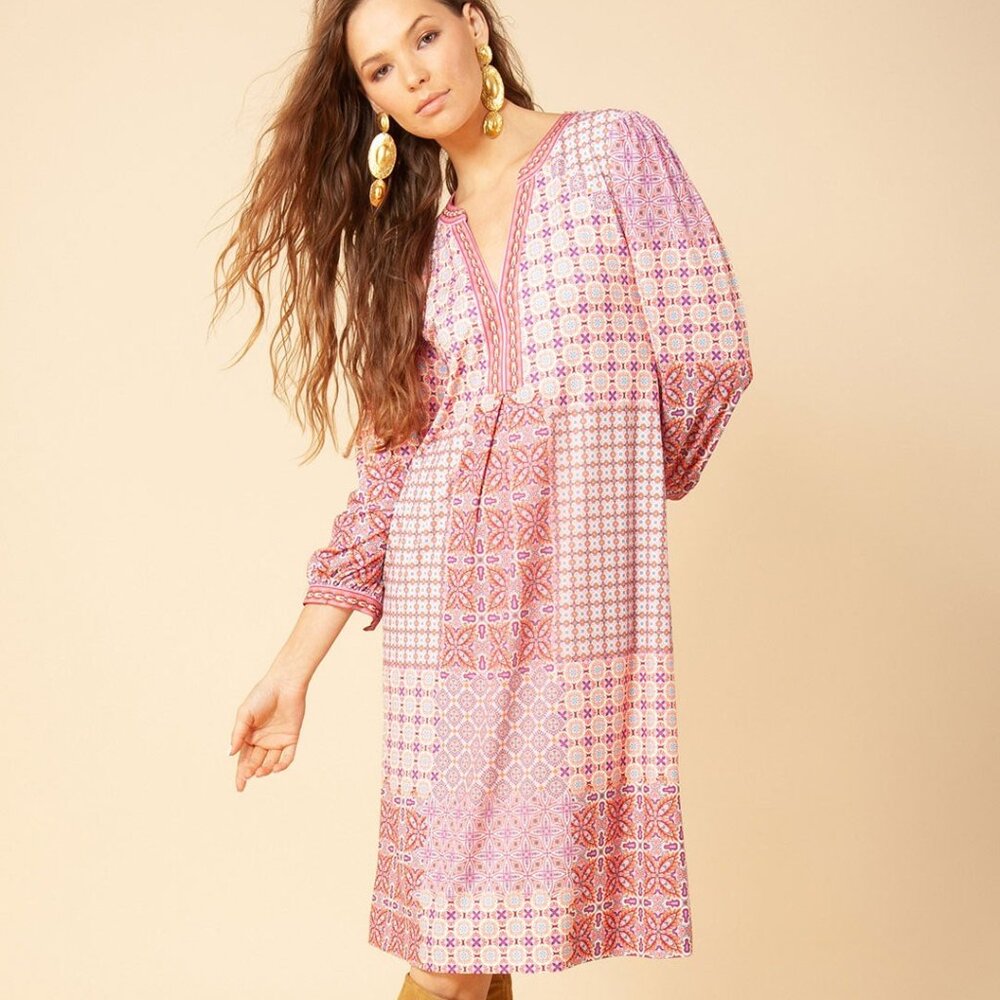 HALE BOB Dress ARIYANNA Midi Jersey PINK - Sz Large NWT!